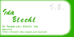 ida blechl business card